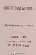 Kearney & Trecker-Trecker-Milwaukee-Kearney Trecker Milwaukee 4K, KC-13, Milling Machine Operators Manual (1978)-4K-KC-13-02